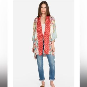 Johnny Was Jade Kimono  Silk Floral